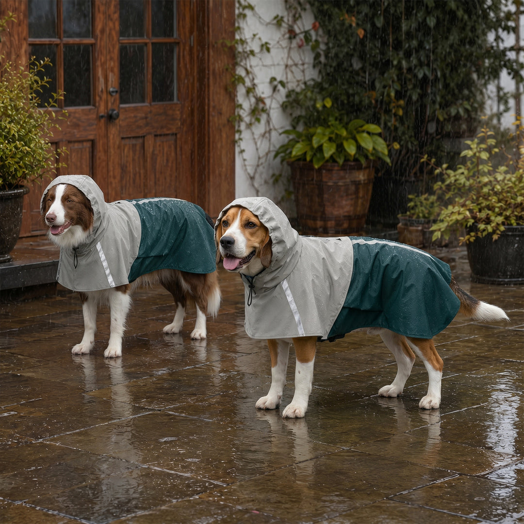 Vandtæt hunderegnjakke til mellemstore hunde