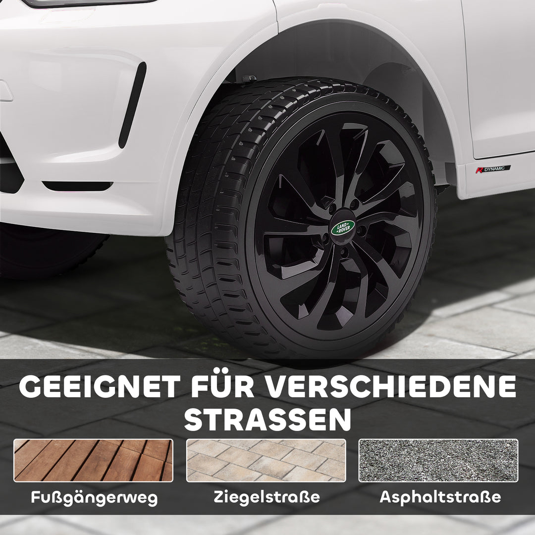 Elbil til børn, 12v børnebil med fjernbetjening, led-lys, musik og horn, 3-6 år, hvid