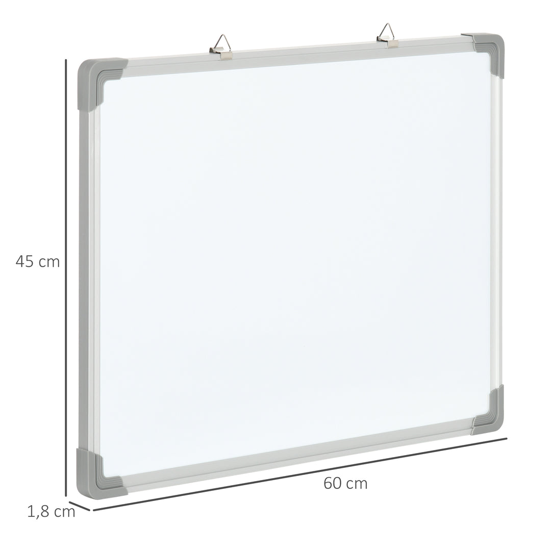 Magnetisk whiteboardtavle, let at viske af, med 4 tuscher, 10 magneter, 1 viskelæder, 60 x 1,8 x 45 cm