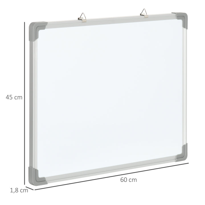 Magnetisk whiteboardtavle, let at viske af, med 4 tuscher, 10 magneter, 1 viskelæder, 60 x 1,8 x 45 cm