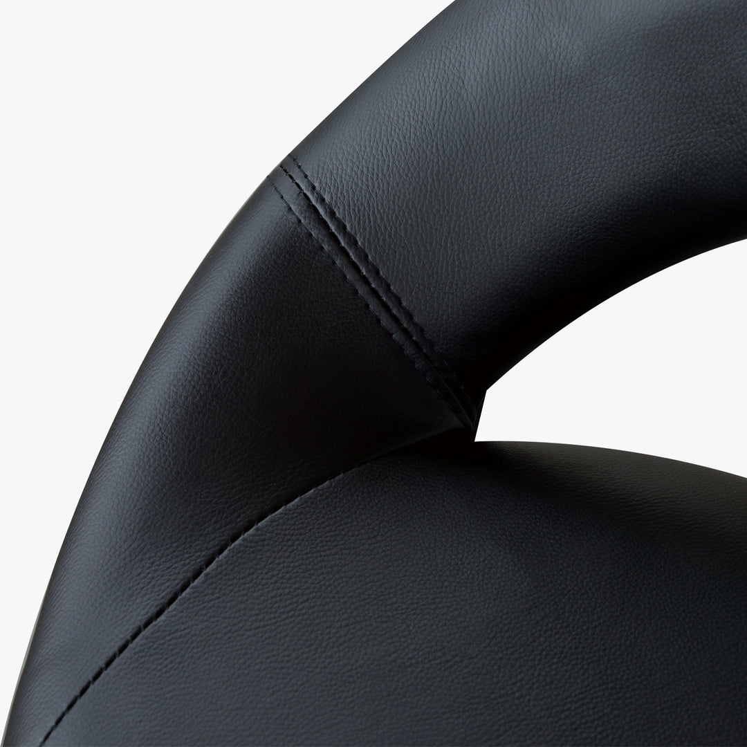 Rullende skammel arbejdsskammel drejeskammel kontorstol højdejusterbar, pu+metal, sort, 50 x 54 x (66-78) cm