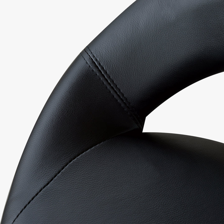 Rullende skammel arbejdsskammel drejeskammel kontorstol højdejusterbar, pu+metal, sort, 50 x 54 x (66-78) cm