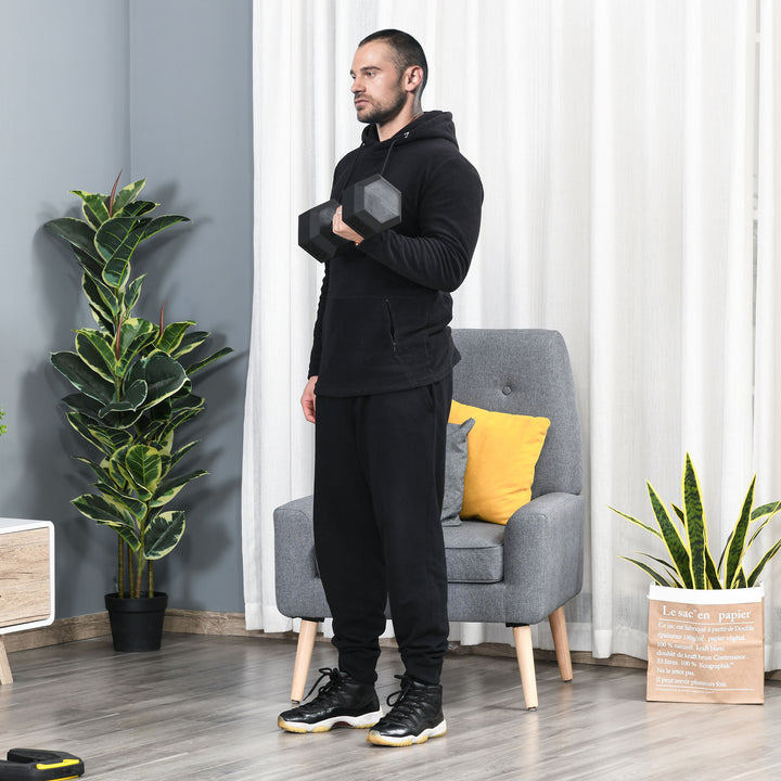 Håndvægte med riflet håndtag, støbejernshåndvægt, 1 x 15 kg, håndvægte til mænd og kvinder, håndvægt til hjemmet, fitnesscenter, styrketræning