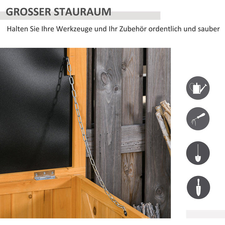 Havekasse, hyndekasse, opbevaringskasse, havekasse, vejrbestandig, massivt træ, 127 x 56 x 60 cm gul