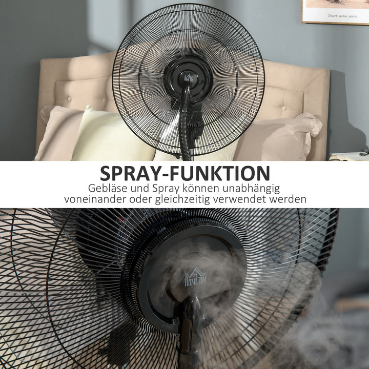 2-i-1 ventilator, LED-display, timerfunktion, Ø 44,5 x 135H cm, sølv + sort