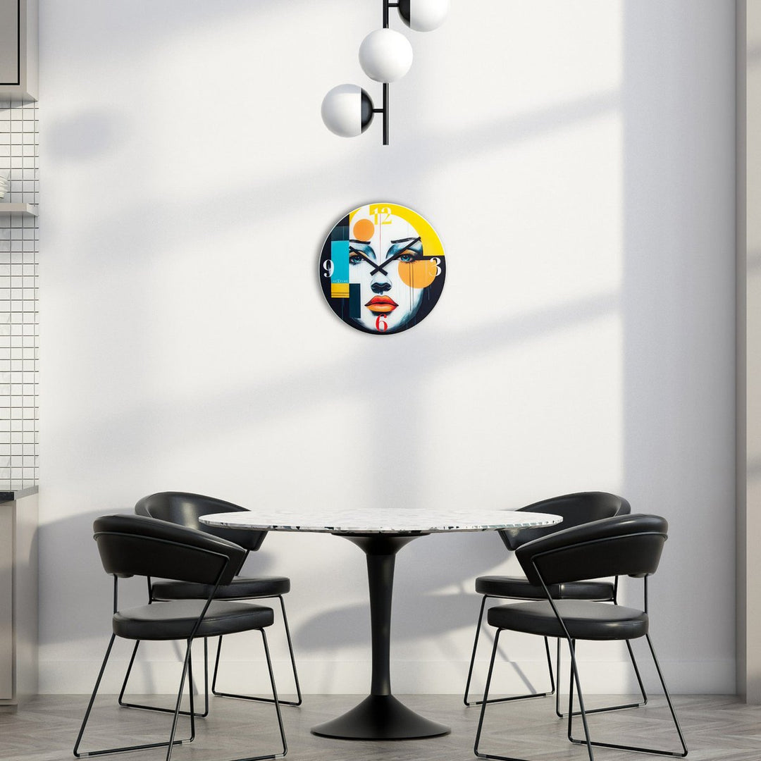 Vægur 43cm-Silent-Flerfarvet-Glas-NeXtime 'Vogue'