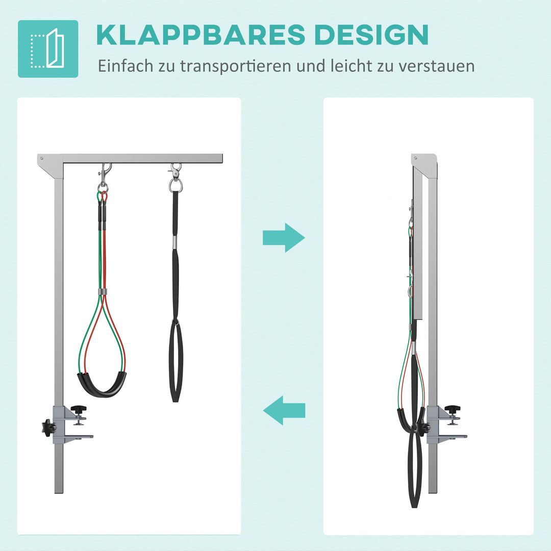 Højdejusterbart kæledyrstrimmebord, 36 x 8 x 74 cm, sølv