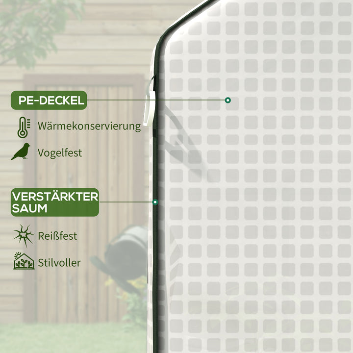 Udskiftningsfilm til drivhus med uv-beskyttelse, rulledør, sidevindue, 140 x 73 x 190 cm, hvid