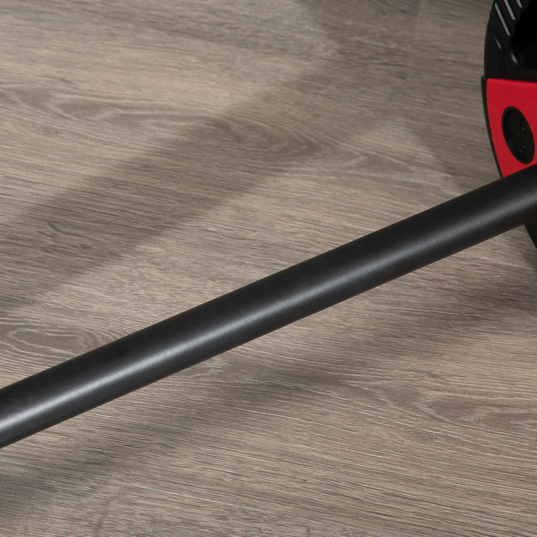 Vægtstangssæt 20 kg, inklusive 6 vægtskiver, 2 x 5 kg, 2 x 2,5 kg, 2 x 1,25 kg, skridsikker stang, sort + rød