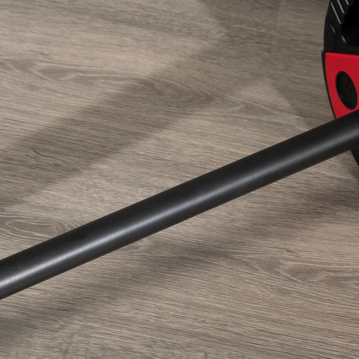 Vægtstangssæt 20 kg, inklusive 6 vægtskiver, 2 x 5 kg, 2 x 2,5 kg, 2 x 1,25 kg, skridsikker stang, sort + rød