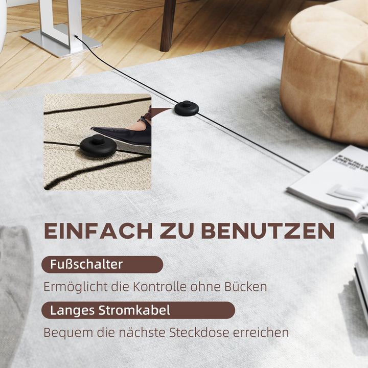 Moderne gulvlampe, 3 indstillinger, fodkontakt, justerbar lysstyrke, hørlook, hvid