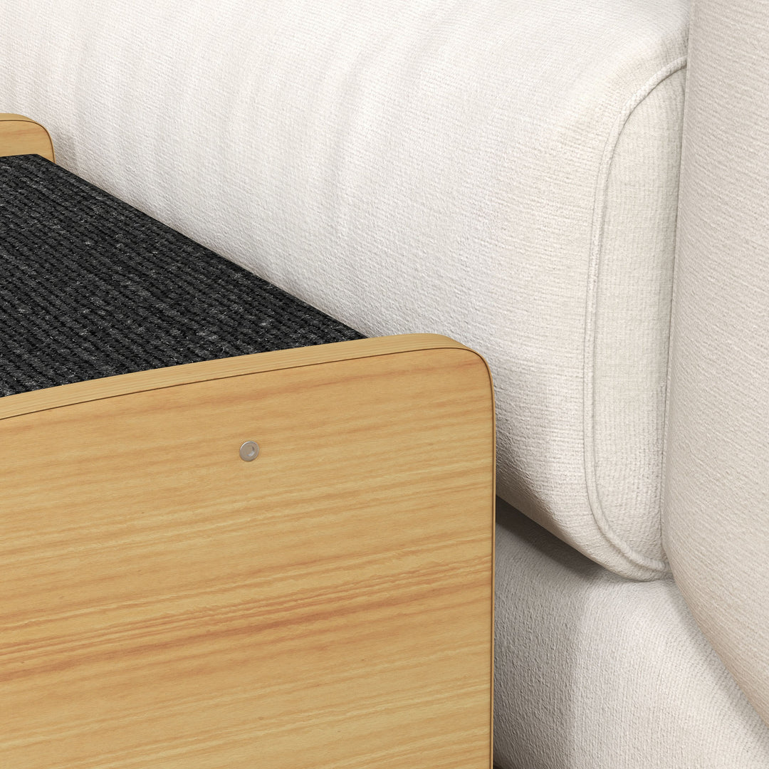 Kæledyrstrappe hundetrappe, 3 trin, lille hund, 38,5 cm x 38,5 cm x 30 cm, eg + sort