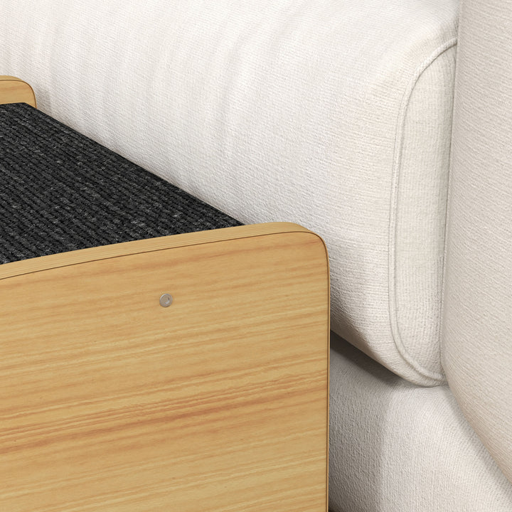 Kæledyrstrappe hundetrappe, 3 trin, lille hund, 38,5 cm x 38,5 cm x 30 cm, eg + sort