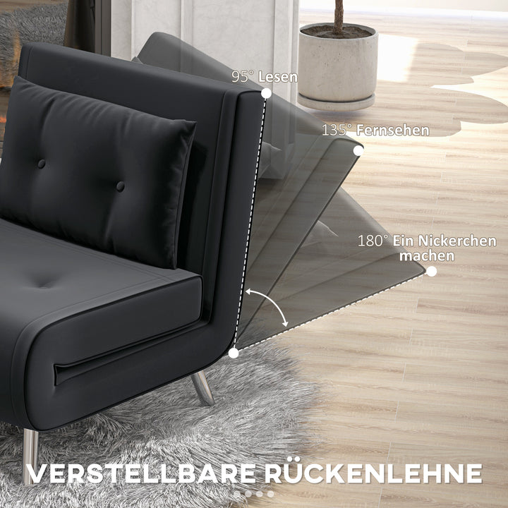 Lænestol med lænefunktion, knapsyninger, linnedlook, 77 cm x 88 cm x 83 cm, sort