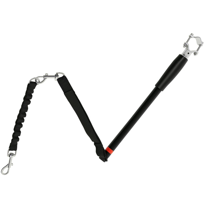 Hundesnor til cykler, elastisk reb, stålrør, 124 cm, sort