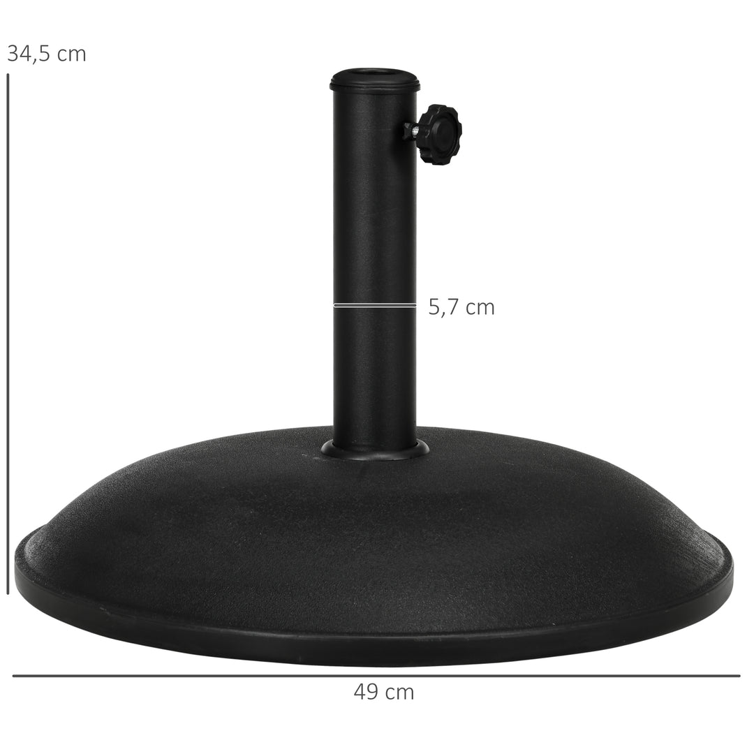Parasolfod i rustfrit stål med håndtag, halvcirkelformet paraplyholder, paraplyvægt til parasoller Ø3,8-Ø4,8 cm, til altan, terrasse, have, bronze, sort