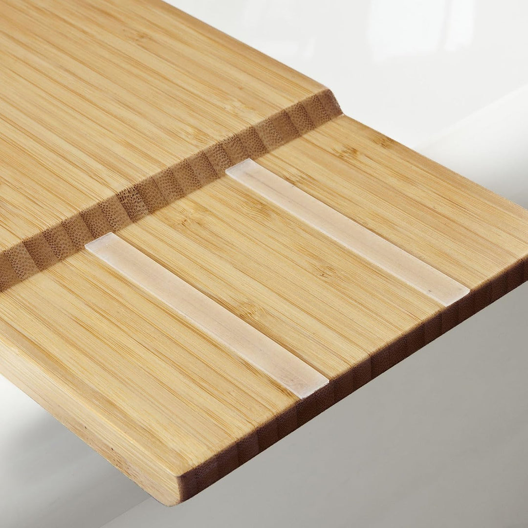 Badekarstativ i bambus, hylde til badekar med holder til tablet/mobil