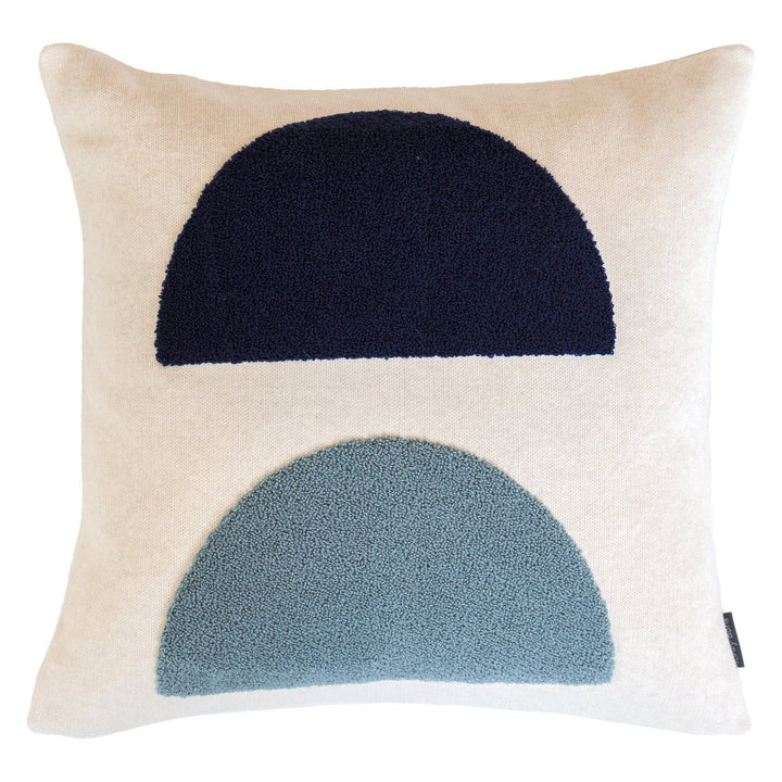Mona Pillow Blue, Punch Needle Embroidery