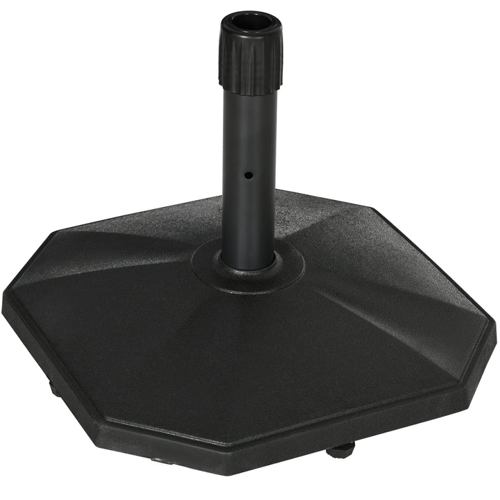 Paraplystativ, 18 kg, cementfyldning, kompakt design, plastikhus, sort, 45,5 x 45,5 x 33 cm