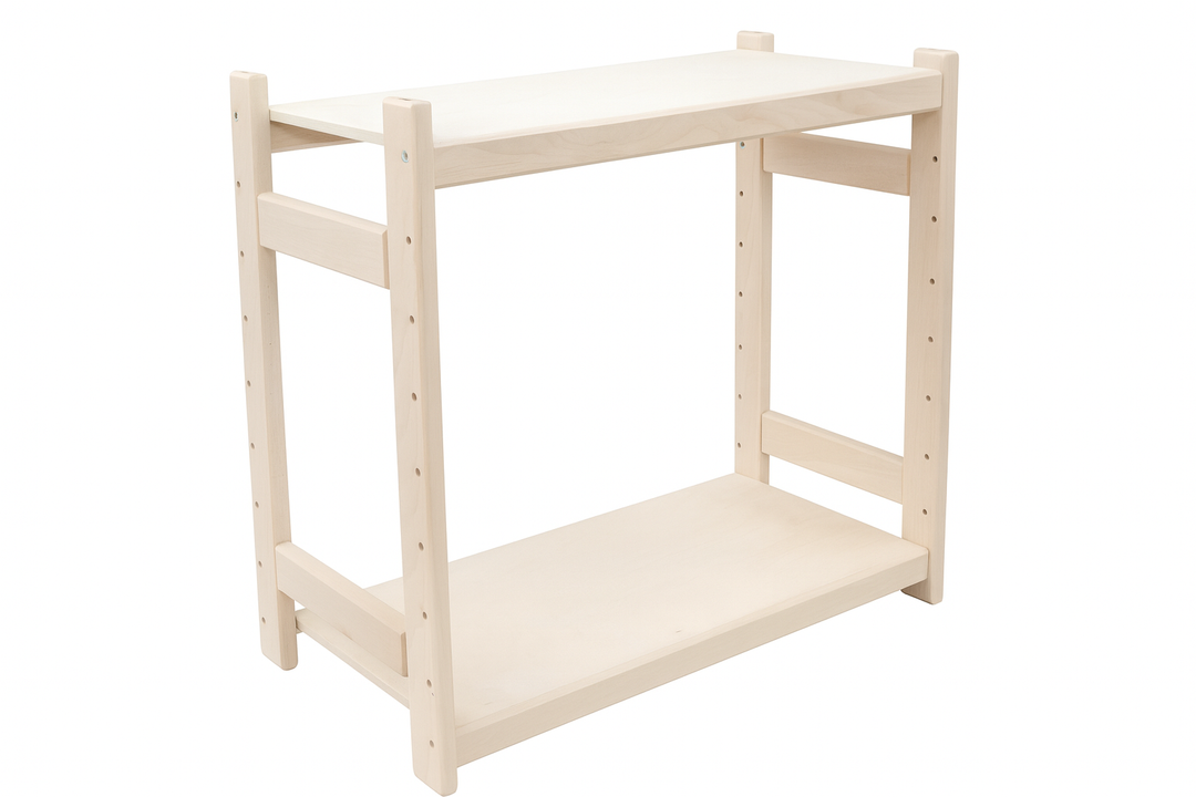 Modulær reol i bøg, 2 hylder, 45 × 60 × 43 cm
