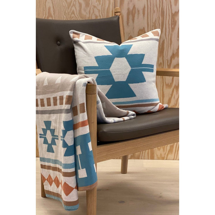 ANE Pillow-Cover Blue, Soft Jacquard strikket bomuld