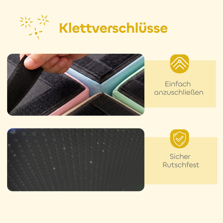 8-delte skumbyggeklodser, bløde børnebyggeklodser med bord- og stoldesign, klatrebyggeklodser lavet af PU, flerfarvede