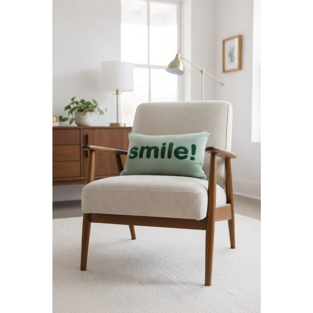 Smile Pude Grøn, Punch Needle Broderi