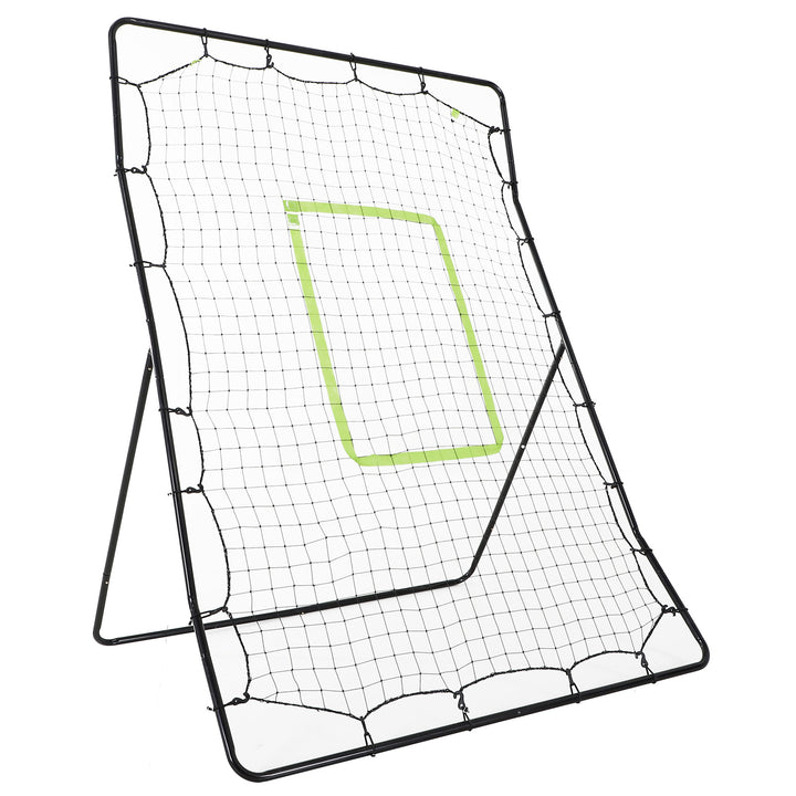 Baseball rebound net, vejrbestandigt, metalramme, grøn hitting zone, 174h x 123b x 90d cm