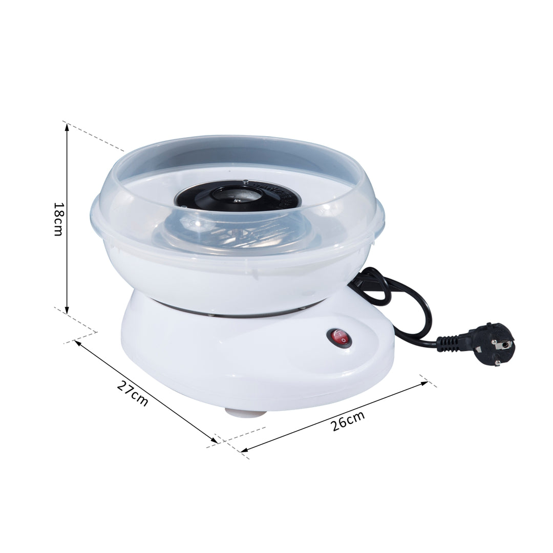 Candyflossmaskine, brugervenlig candyflossmaskine, til voksne og børn, rustfrit stål, pp, hvid