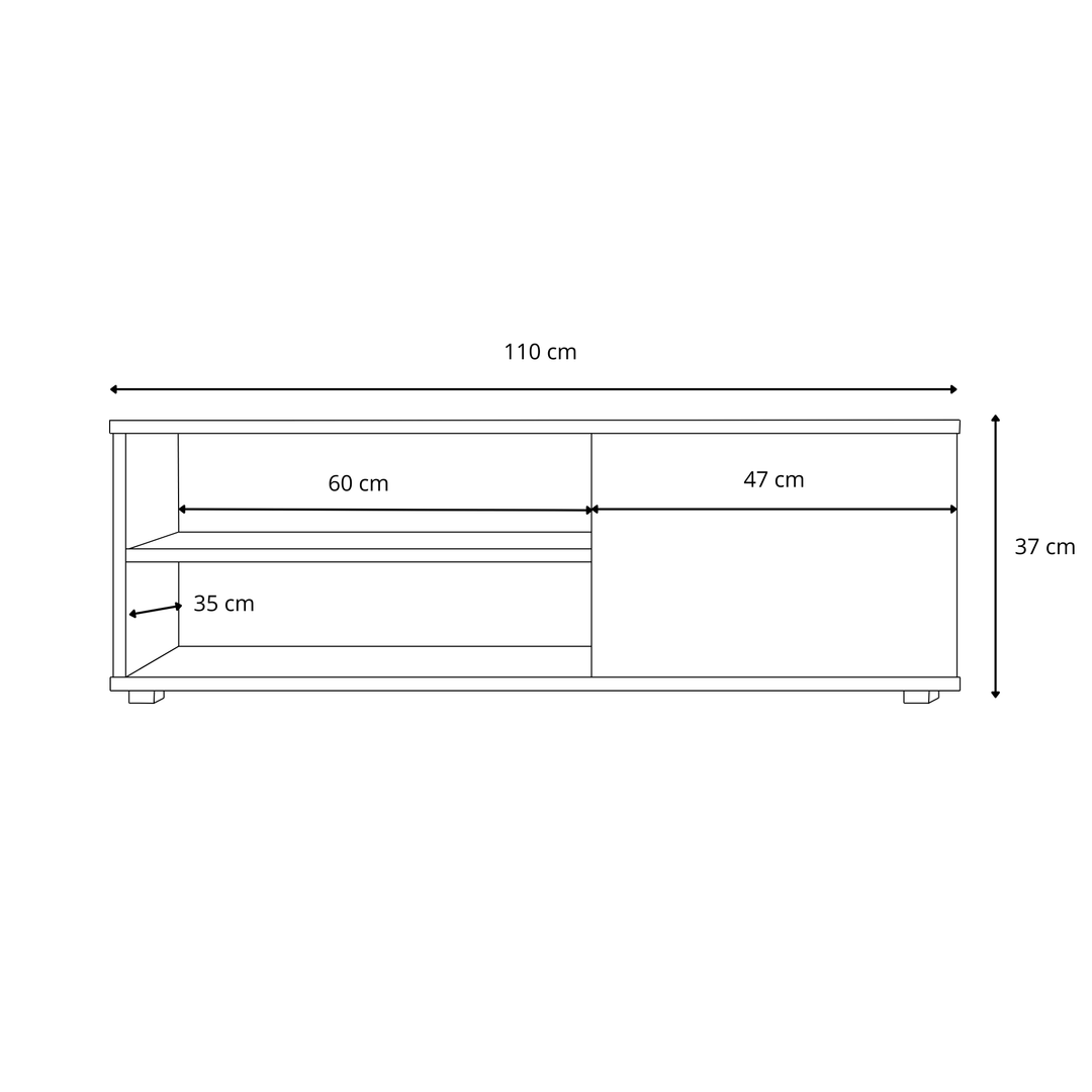 VIVA 110 cm RTV-skab - Hvid