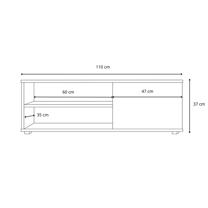 VIVA 110 cm RTV-skab - Hvid