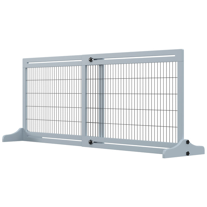 Hundesikkerhedsgitter, trappesikkerhedsgitter, 180 cm højt, højdejusterbart, grå + sort