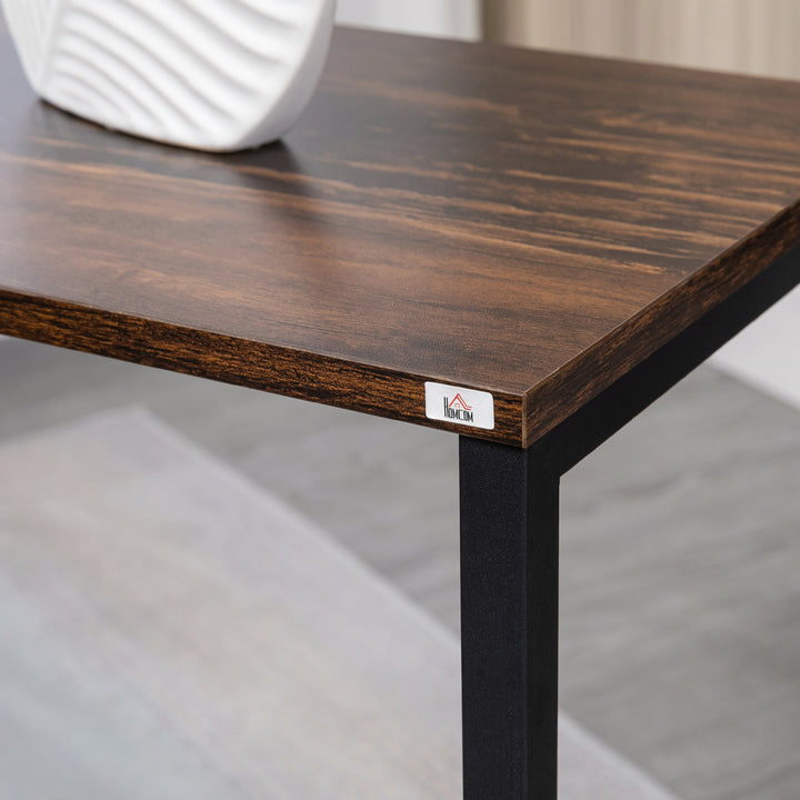 Indskudsborde, sideborde, sæt med 3, industrielt design, stålstel, brun + sort, 45 x 30 x 60 cm