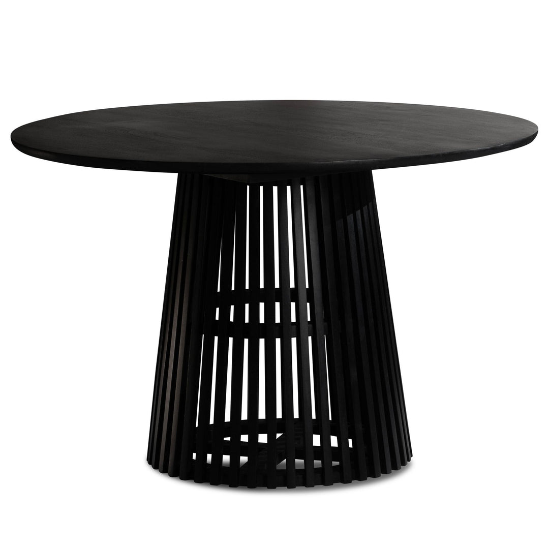 Spisebord i massivt træ, 120x120x77 cm, designer japandi-stil, sort