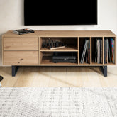 Lavt tv-bord i egedekor - 150x55x40 cm