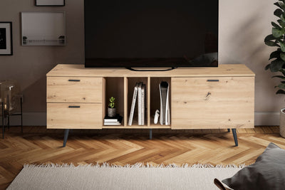 Lavt tv-bord  / tv-kommode i egedekor - 150x55x40 cm