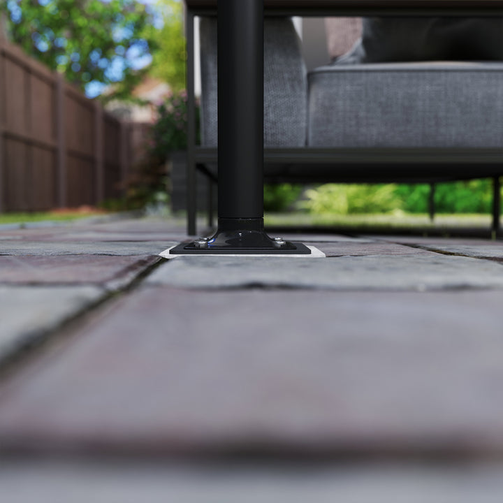 Paraplystativ, parasolfod, jordholder til parasoller, fast installation, metal, mørkegrå