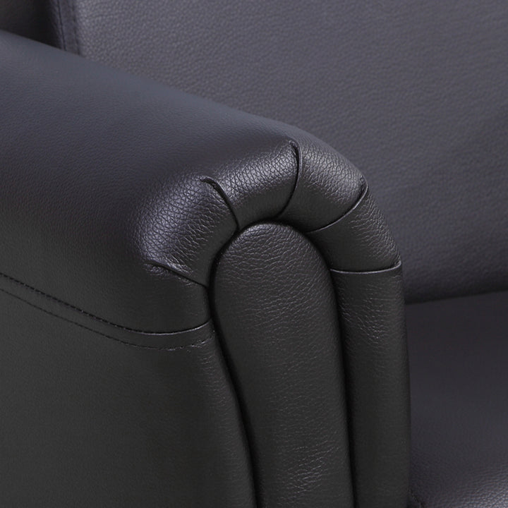 Børnelænestol med fodskammel, børnesofa, børnesofa, minisofa til 1,5-3 år gamle børn, børnemøbler, træ, sort, 54 x 42 x 41 cm