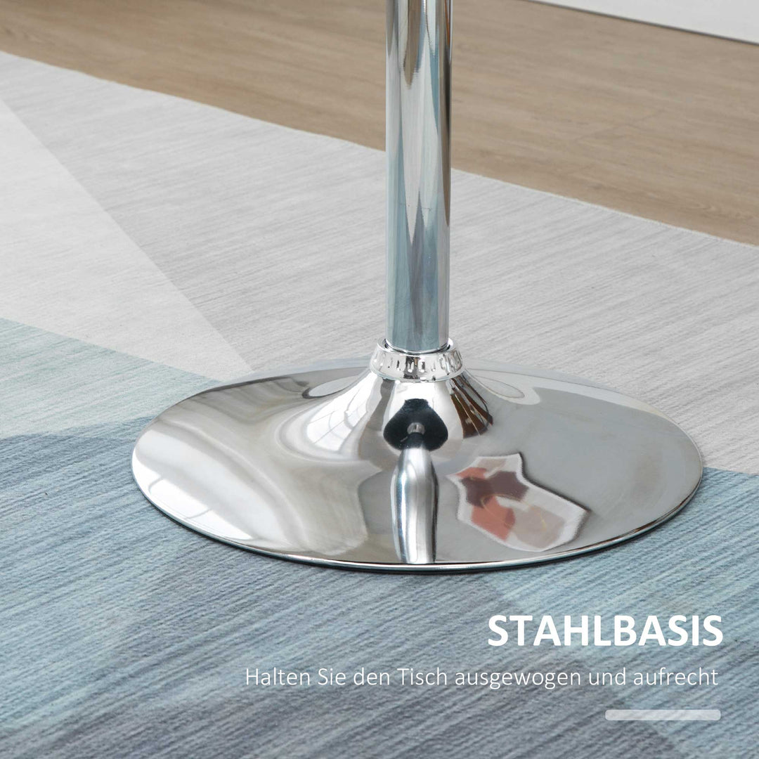 Moderne rundt barbord, spisebord med 360° drejelig base, højdejusterbart bistrobord, ståbord, køkkenbord, stål, sort, Ø61 x 70-90 cm