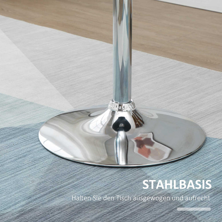 Moderne rundt barbord, spisebord med 360° drejelig base, højdejusterbart bistrobord, ståbord, køkkenbord, stål, sort, Ø61 x 70-90 cm