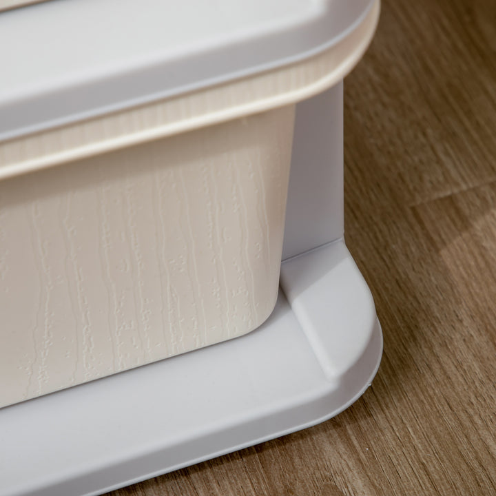 Opbevaringskasser til børn, 3 store skuffer, afrundede kanter, plastik, 37 x 37 x 56,5 cm, cremehvid