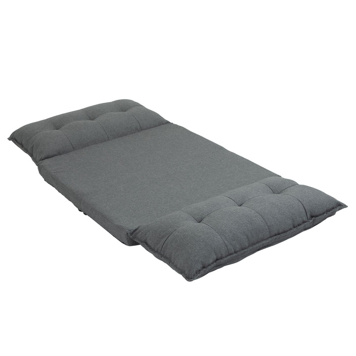 Dyb lænestol, 13 positioner, hørlook, metalstel, 100 x 71 x 54 cm, grå