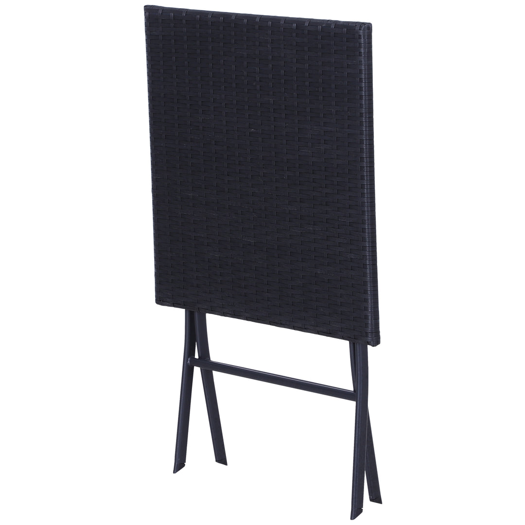 Polyrattan bistrosæt til 2 personer siddegruppe rattan havemøbelsæt sort