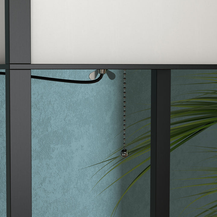 Gulvlampe med hylder, gulvlampe, træ, 26 x 26 x 160 cm, til stue/soveværelse (uden pære)