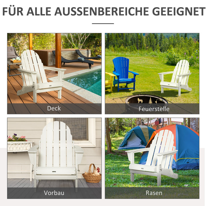 Havestol, klapstol, ergonomisk design, vejrbestandig, plastik, hvid, 75 x 87 x 93 cm