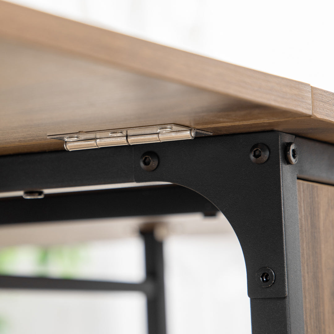 Mobilt klapbord, 2 klapflader, 130 cm x 80 cm x 74 cm, brun