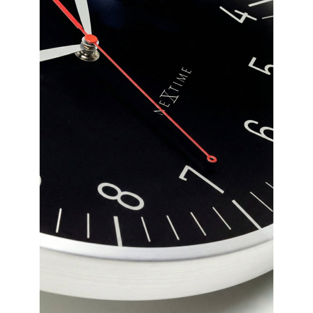 Vægur 30,5 cm-Silent-Dome-linse-Aluminium(urkasse og urskive)-NeXtime 'Frankfurt'