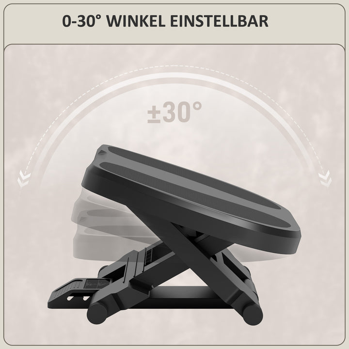 Fodstøtt, højdejusterbar, vipbar 0-30°, grå