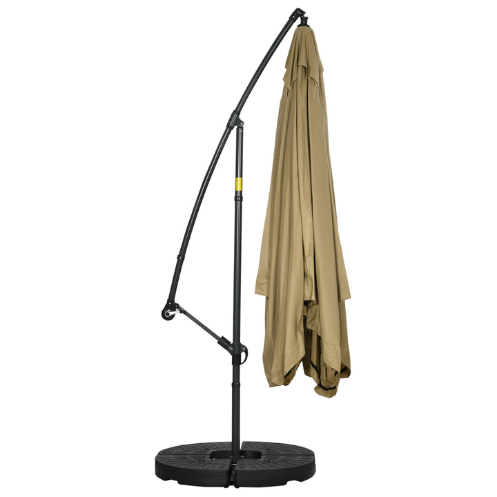 Parasol med myggenet, inklusive håndsving, ventilationsåbning, 295 cm x 295 cm x 260 cm, hvid + sort