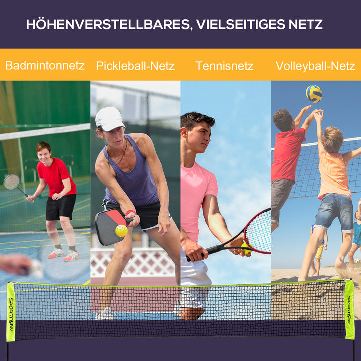 Badmintonnet, højdejusterbart 107-155 cm, til badminton, tennis, pickleball, volleyball, inklusive taske.